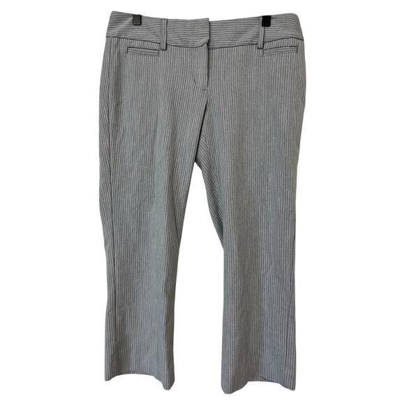 Express Design Studio Womens Gray Pinstripe Cropped Career Pants Size 6 Y2K - Picture 1 of 5